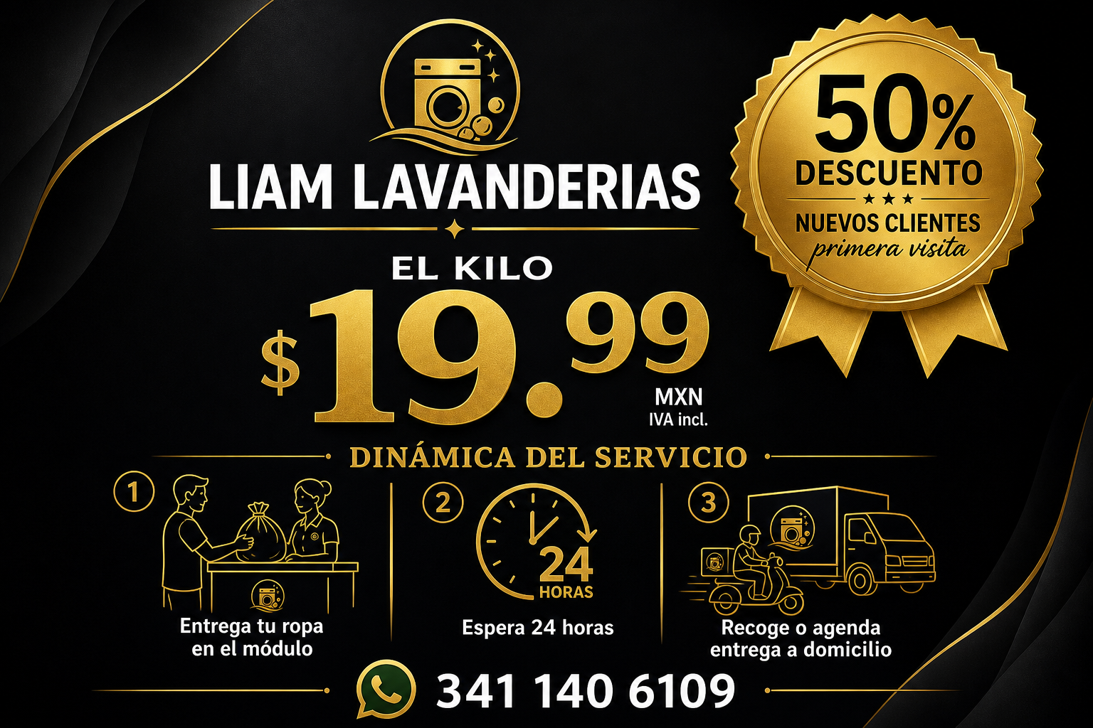 Volante promocional Liam Lavanderias